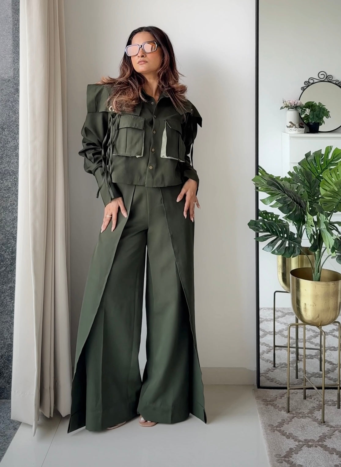 Urban Lyrical Military Green Crop Jacket